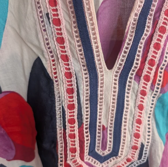 Tory Burch Tulip Print Cotton Tunic Size 0 - Picture 10 of 12